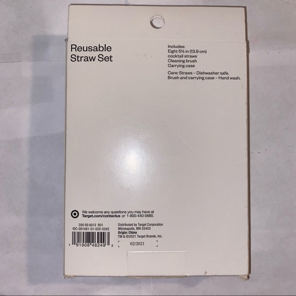 Brand new Room Essentials Stainless Steel Reusable Straw Set of 10 Pieces - Picture 2 of 2